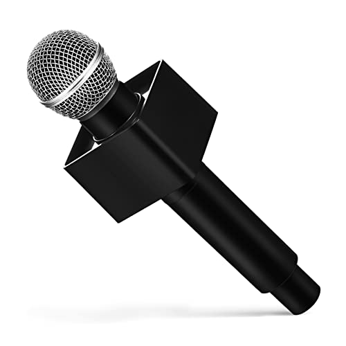 TOYANDONA Kids Microphone Toy, Pretend Microphone Toy Plastic Prop Fake Pretend Play with Flag Station for Kids Karaoke Party Favors Performance Costume