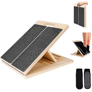 2025 Nouveau Avec Poignée Portable Balance Board,Plaque D&rsquo;inclinaison Antidérapante Réglable (5 Angles),Étireur mollets Livré Avec 2 Paires Chaussettes Antidérapantes En Coton