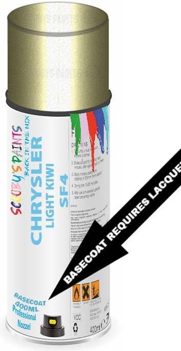 Aerosol Spray Paint Compatible with CHRYSLER LIGHT KIWI SF4 Available in Direct Gloss, Cellulose or Basecoat (Basecoat Aerosol)