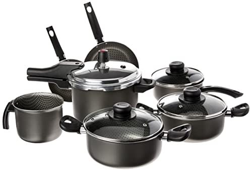 Conjunto 07 Peças Aluminio Antiaderente Linha Gourmet Multiflon, Preto