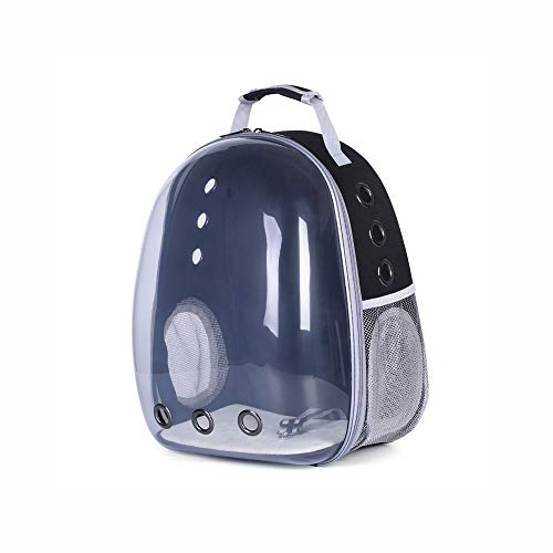 Mochila pet visão panorâmico astronauta color dog cat Preto