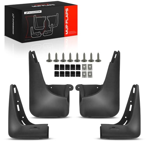 Image of A-Premium Mud Flaps, No Drilling Required Splash Guards with Accessories | Compatible with Mini Cooper Clubman 2008-2014 Wagon, Set of 4 Front and Rear