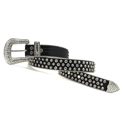 Ceinture en cuir avec rivets et strass pour un look rock western unique