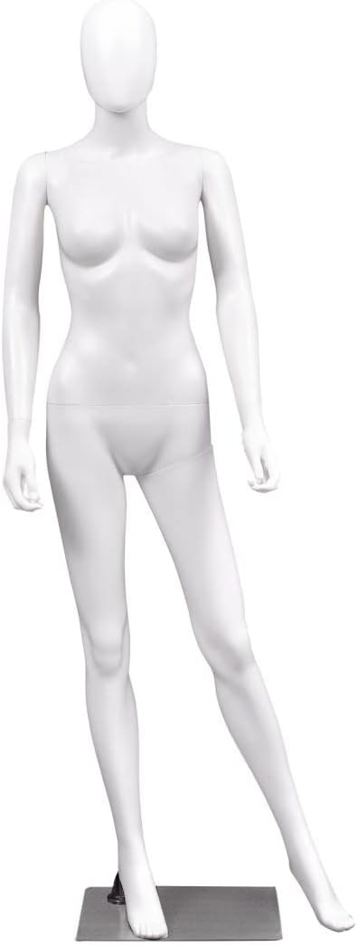 GiantexUK 177cm Female Mannequin, Detachable Full Body Dress Form with Metal Base, Rotatable Head and Arms, Adjustable Mannequin Stand for Retail Clothing Shops (Vertical Hands without Facial Organs)