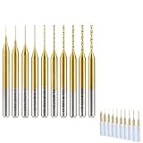 HUHAO 10PCS Cobalt PCB Drill Bits 1/8 Shank Micro Twist Mini Drill Bits For Print Circuit Board with 0.2-1.1mm Cut Diameter