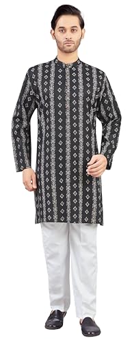 Image of Studio Shringaar Men's Cotton Relaxed Fit Straight Kurta