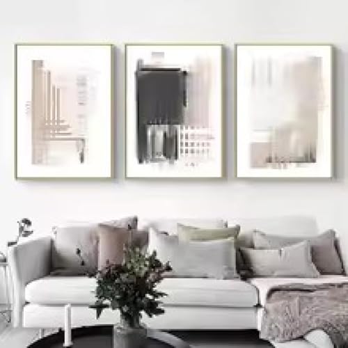 Peinture aquarelle abstraite beige pour créer un salon cocooning et minimaliste