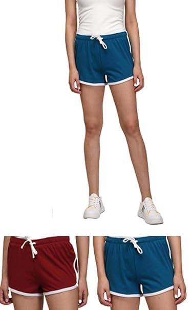 Image of KOTTY Women's Night Shorts (Purple&Maroon, 34)