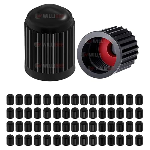Image of WILLIBEE 60 Pcs (O Rubber Seal) Car Tyre Valve Caps | Universal Tyre Valve Cap Set for Car, Bike & Scooter | Dust-Proof Airtight Stem Caps | Tire Valve Cap