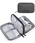 bagsmart Electronics Organizer Travel Case, Cable Organiser Pouch, Travel Essentials, Tech Organiser, Travel Accessories Bag for Charging Cable, Flash Drive, Power Bank, USB, Black