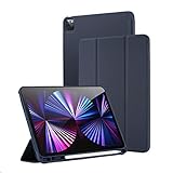 QINOUK - Funda para iPad Pro de 12.9 pulgadas 2021/2020 con soporte para lápices, funda inteligente ultrafina de poliuretano de alta calidad con función de encendido y apagado automático, función de