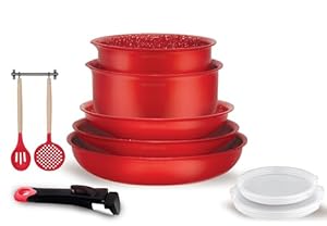 Batterie de Cuisine 10 Pièces Rouge Arthur Martin