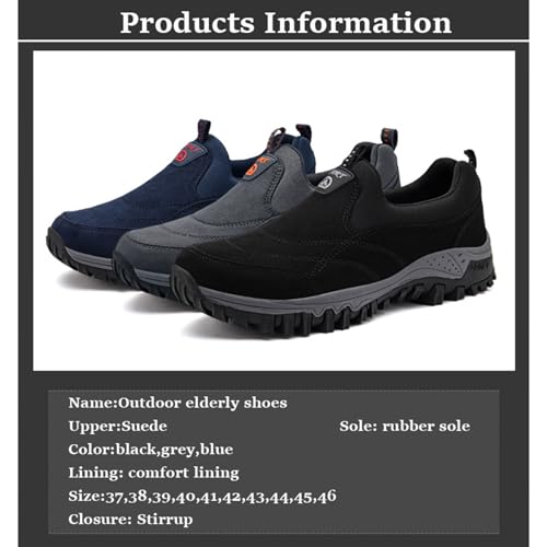 KtEli Men's Slip One Foot Stirrup Shoes with Arch Support Insole for Plantar Fasciitis Pain Relief, Lightweight Canvas Walking Shoes Leisure Flat Orthopedic Shoes (Color : Black, Size : 43)4