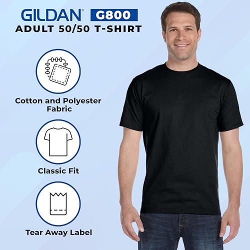 Gildan Brands T-Shirt Men DryBlend, 50/50 Adult Tee 5.5Oz, Multipack 1I3I6I102