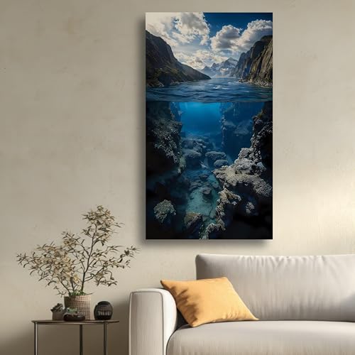 Toile paysage de fjord 70 x 110 cm pour illuminer un mur sombre - 2