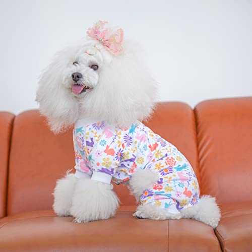 Image of CuteBone Small Dogs Outfit Soft Puppy Onesies Pjs Dog Pajamas Pet Coat Cat Apparel Comfy Doggie Jumpsuit Bodysuit for All Seasons