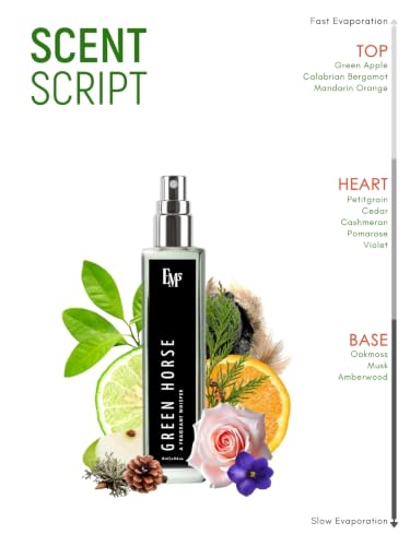 Image of EM5 Green Horse Perfume for Men & Women | Woody Fruity Musky Fresh Aromatic Fragrance | 15 ml Unisex Eau de Parfum Spray | Luxury Gift for Him & Her
