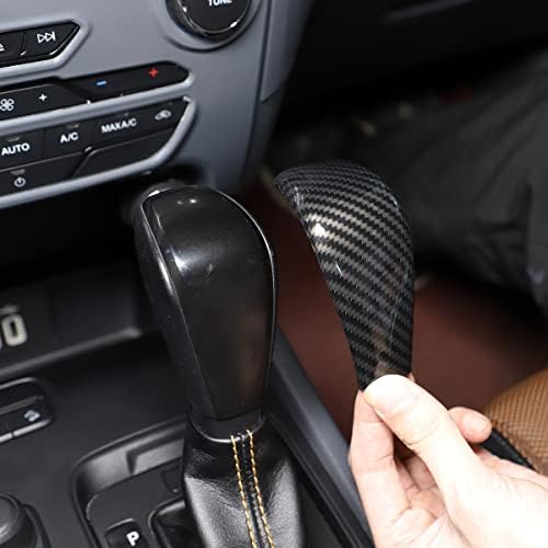 ABS Plastic Car Center Gear Shift Head Cover Trim for Ford Ranger Everest Endeavor T6 T7 2015-2019 Interior Accessories (Carbon Fiber)