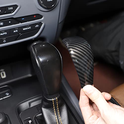 ABS Plastic Car Center Gear Shift Head Cover Trim for Ford Ranger Everest Endeavor T6 T7 2015-2019 Interior Accessories (Carbon Fiber)
