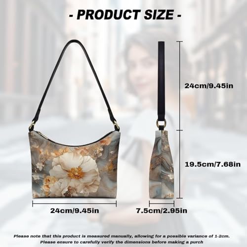 Image of Handbag for Women Leather Underam Shoulder Bag with Zipper Fashion Work Purse Waterproof Travel Wallet