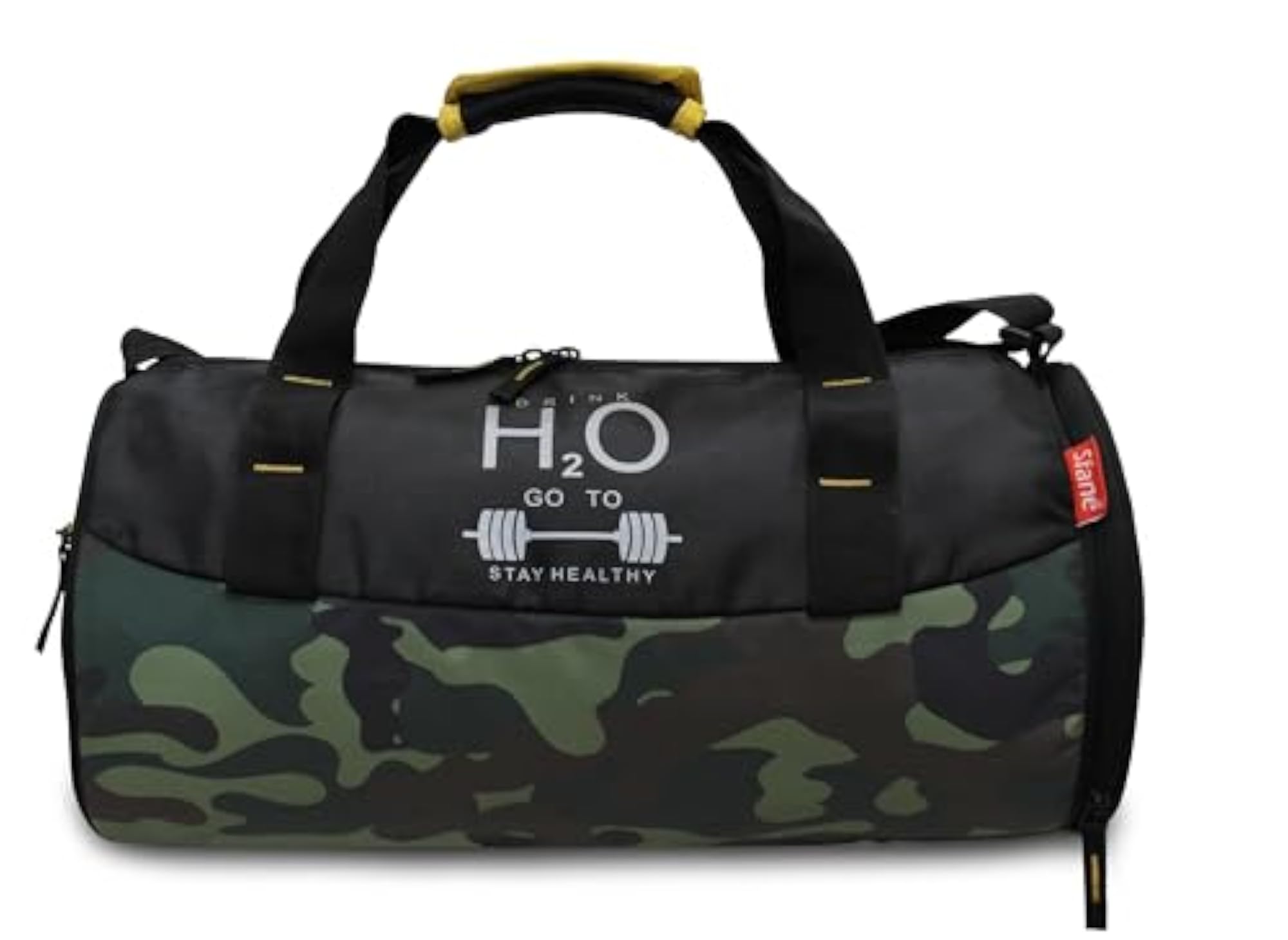 Camo Print Gym Bag with Shoe Compartment