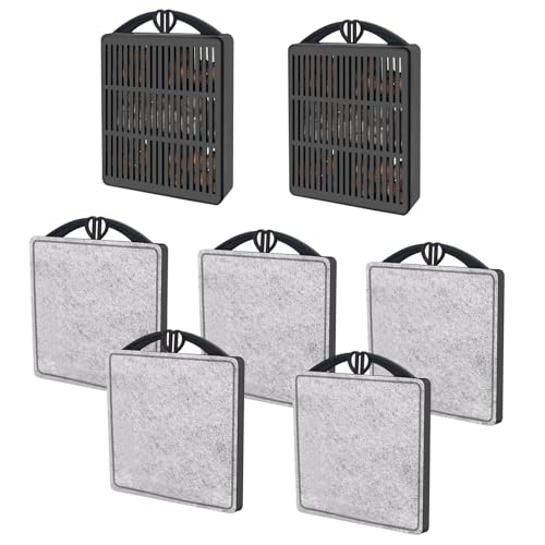 GOZILLA Aquarium Filter Cartridges, Fish Tank Filters Accessories Set for Turtle Tank Filter Replacement Includes 5 Filter Cartridges and 2 Filter Boxes. Suit for 8W 550L/H Low Water Level Filter.