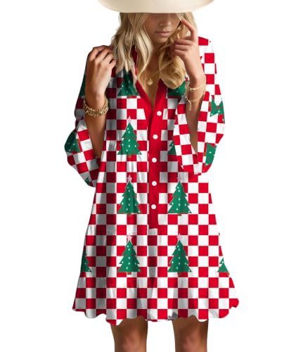 Image of Opemiby Summer Dresses for Women 2026 Flowy Ruffle 3 /4 Bell Sleeve V Neck Tiered Casual Babydoll Boho Floral Beach Mini Dress