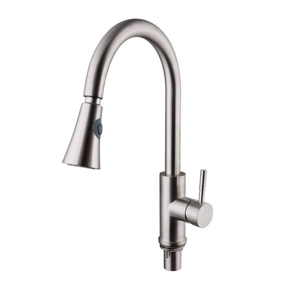 Robinet de cuisine extractible en acier inoxydable 304 eau chaude et froide