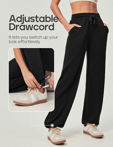 Heathyoga Fleece Lined Wide Leg Sweatpants Women Baggy High Waisted Flare Sweat Pants for Women Joggers with Pockets4