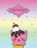  Planificador semanal kawaii: Agenda anual semana a la vista sin fecha  GATO Kawaii  Registro de hábitos y menú semanal
