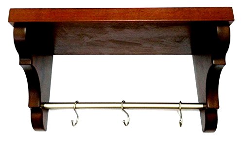 Meubles en acajou de cuisine suspendu de 90 cm avec barre et crochets de rangement