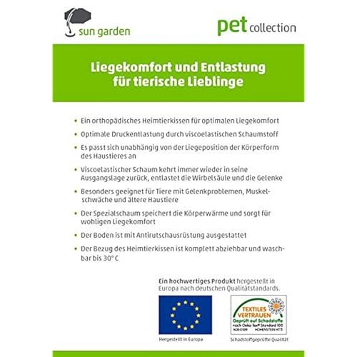 Hundekissen Buddy L 100x65x10 cm grau Hundebett Hundematte orthopädisch Hundematratze Sun Garden