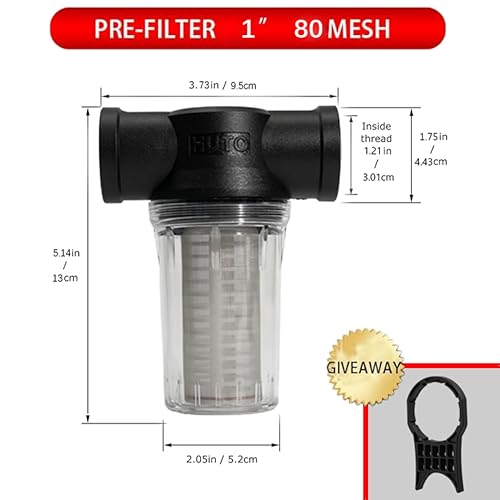 Image of Generic 1 inch 80 Mesh Water Pump Strainer Filter for High Pressure Washer, Sediment Filter Attachment
