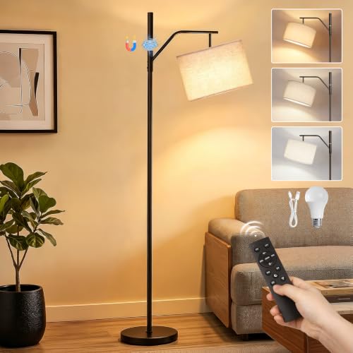 TaoFiaCo 168CM Lampadaire LED Rechargeable pour Salon avec Télécommande Beige - Moderne Lampadaire Arc 3 Températures de Couleur - Lampe à Pied pour...