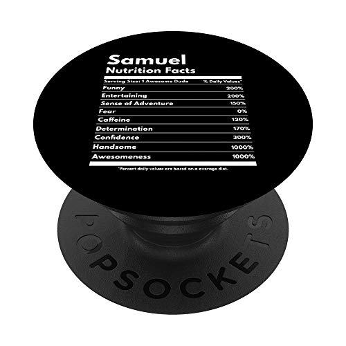 Samuel Gift Nutrición Datos Divertido Nombre Personalizado Samuel PopSockets PopGrip Intercambiable