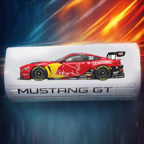 Image of Art Smart Mustang GT Racing Car Air Conditioner Sticker, High Quality Vinyl, HD Gloss Finish, 24 Inches, for Indoor (RED)