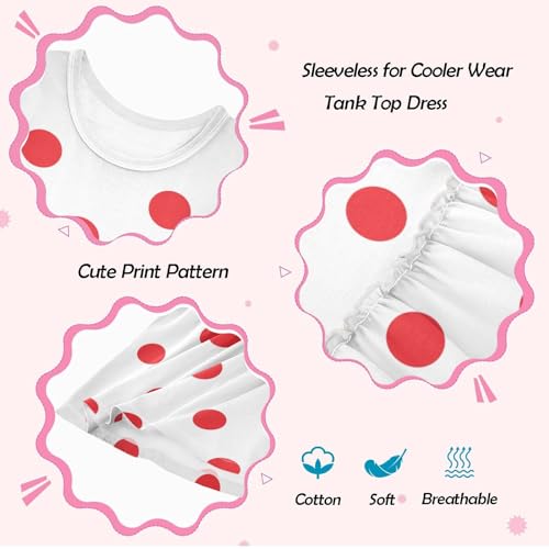 CaTaKu Girls' Sleeveless Dresses Toddler Girls Cute Print Summer Dresses for Girls Cotton Clothes School Outfits 2-8Y3