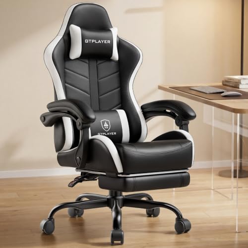 Image of GTPLAYER Gaming Chair, Computer Game Chair for Adults, Pearl White