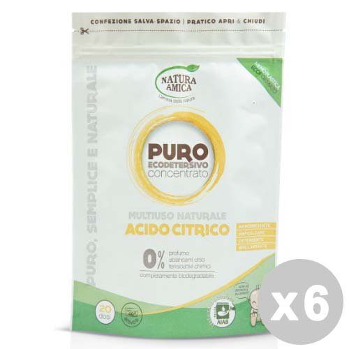 NATURA AMICA Set 6 NATURA AMICA Acido citrico naturale multiuso 250 gr. - prodotti lavastoviglie