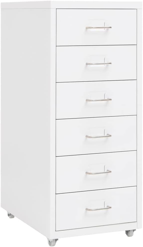 VidaXL Aktenschrank Mit Rollen - 2 Schubladen Stahl Hellgrau