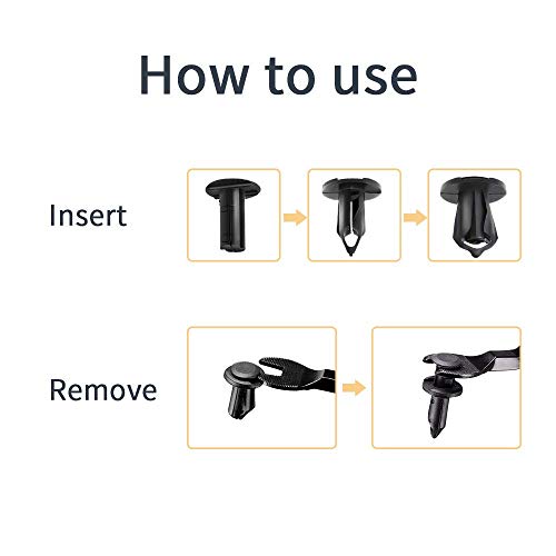 Kemimoto 200 Pcs 8Mm Plastic Push Rivets Car Clips Push-Type Nylon Bumper Fastener Rivet Expansion Screws Replacement Compatible With Can Am Auto Body #TOP2