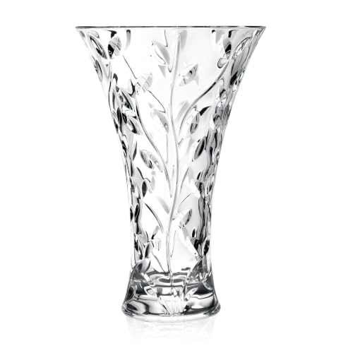 Lorren Home Trends Crystal Laurus Vase 11-Made In Italy