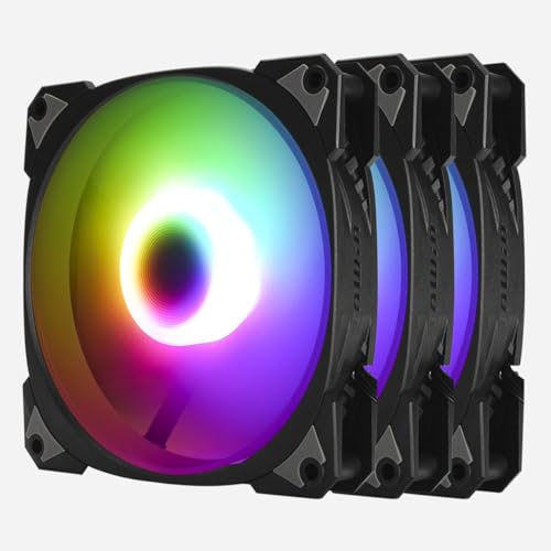 Image of InWin Neptune AN140-3PK, 140mm PWM ARGB Fans, Triple Pack, Customizable Lighting, Static Pressure, 5V-3PIN Addressable RGB, Motherboard SYNC with 5V-3PIN, up to 1800PWM, Black