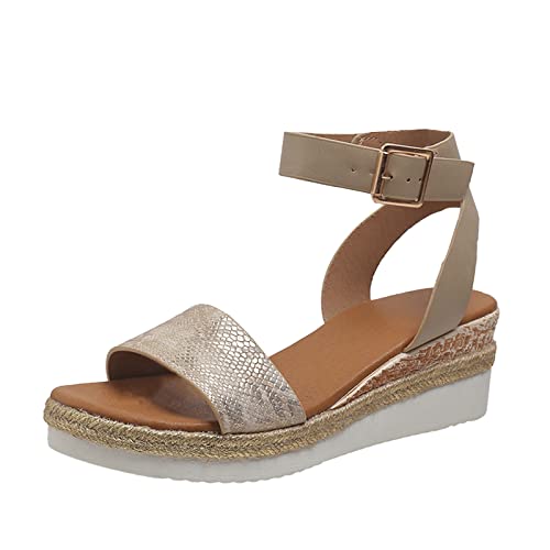 Sandalias Mujer Cuña Verano Comodas Peep Toe Vintage Elegante Vestir Sandalias para Exteriores Sandalias Plataforma Mujer Zapatos Tacon para Caminar