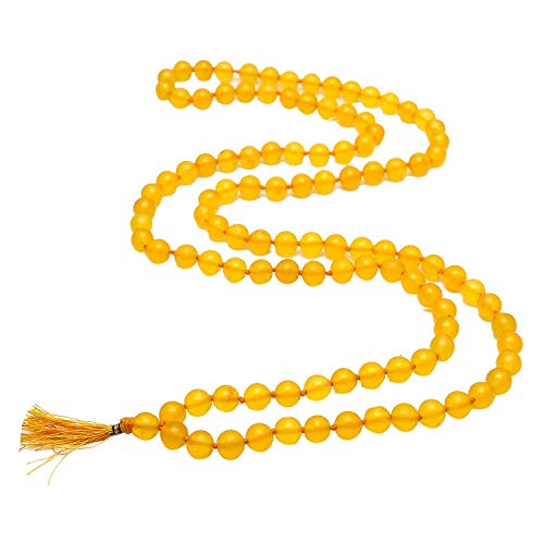Mala Hakik jaune d'exception en agate véritable 108 perles - 3