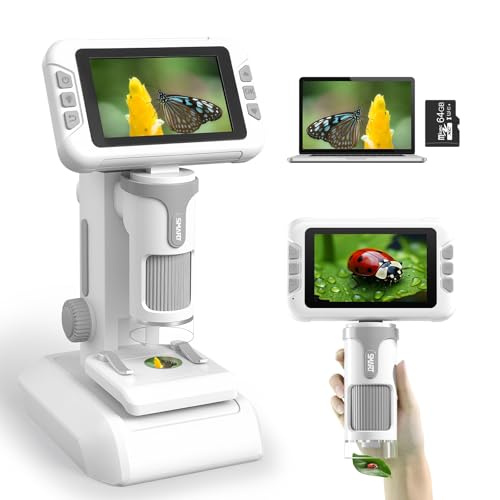 🔬【Ingrandimento 1600X】Questo microscopio per bambini offre un ingrandimento fino a 1600 volte (regolabile da 100X a 1600X), dotato di tre livelli di illuminazione a LED regolabile per adattarsi alle esigenze di osservazione. Consente di vedere chiaramente i dettagli più minuti, come le nervature delle foglie o le ali degli insetti, permettendo ai bambini di esplorare da vicino il mondo microscopico.