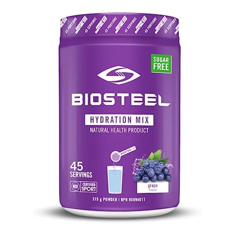 BioSteel Zero Sugar Hydration Mix, Great Tasting Hydration with 5 Essential Electrolytes, Grape, 45 Servings per Tub Cover