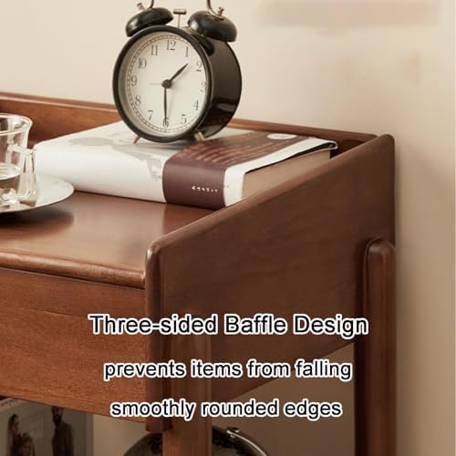 Elegant Wood Bedside Table with Drawer & Open Storage Shelf, Versatile Nightstand & Sofa Side Table, Ideal for Living Room, Tea & Snack Desk, Stylish Home Decor