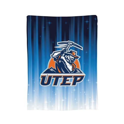 UTEP Miners Fleece Blanket Very Soft Microfiber Flannel Blanket for Couch Warm and Cozy