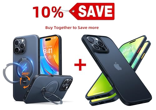 TORRAS Matte Shockproof Case & Spin Stand Case — Buy Together to Save 10%